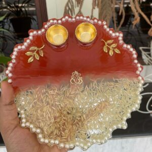 Handcrafted Resin Pooja Thali – Elegant & Custom Designs for Spiritual Rituals