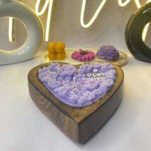 Custom Heart-Shaped Resin Candle – Personalize Your Message