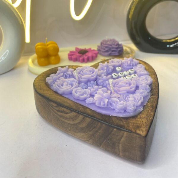 Custom Heart-Shaped Resin Candle – Personalize Your Message - Image 3