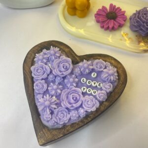 Custom Heart-Shaped Resin Candle – Personalize Your Message