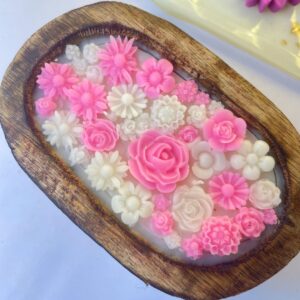 Custom Flower Dough Resin Candle – Personalized by Art Vista