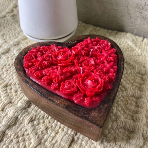 Custom Red Heart Resin Candle – Personalized by Art Vista - Image 2